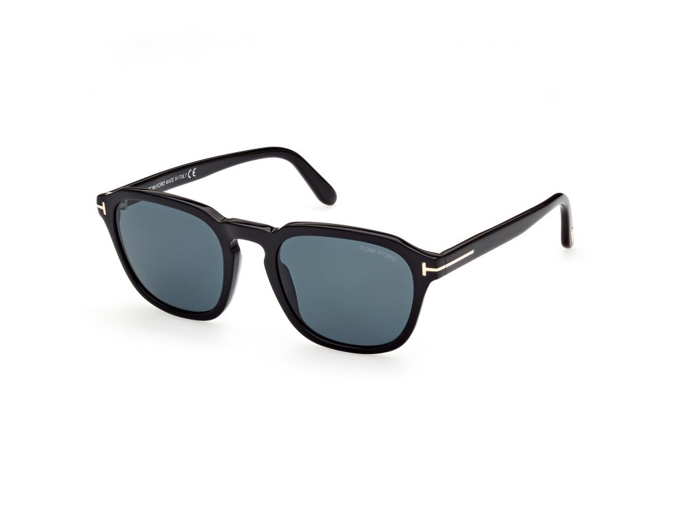 Sonnenbrillen Tom Ford Avery FT0931 (01V) farbe nero lucido form rund gläser blu