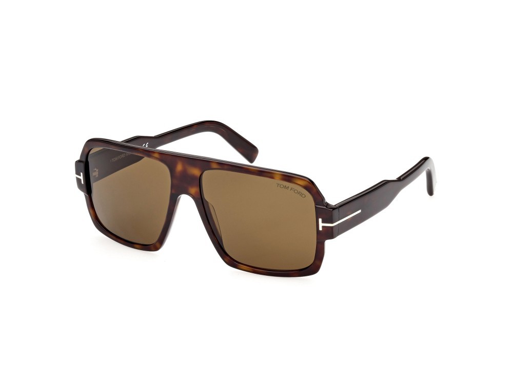 Sonnenbrillen Tom Ford Camden FT0933 (52J) farbe avana scura form quadratisch gläser roviex