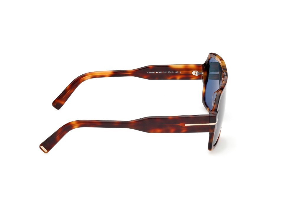 Sonnenbrillen Tom Ford Camden FT0933 (53V) farbe avana bionda form quadratisch gläser blu 