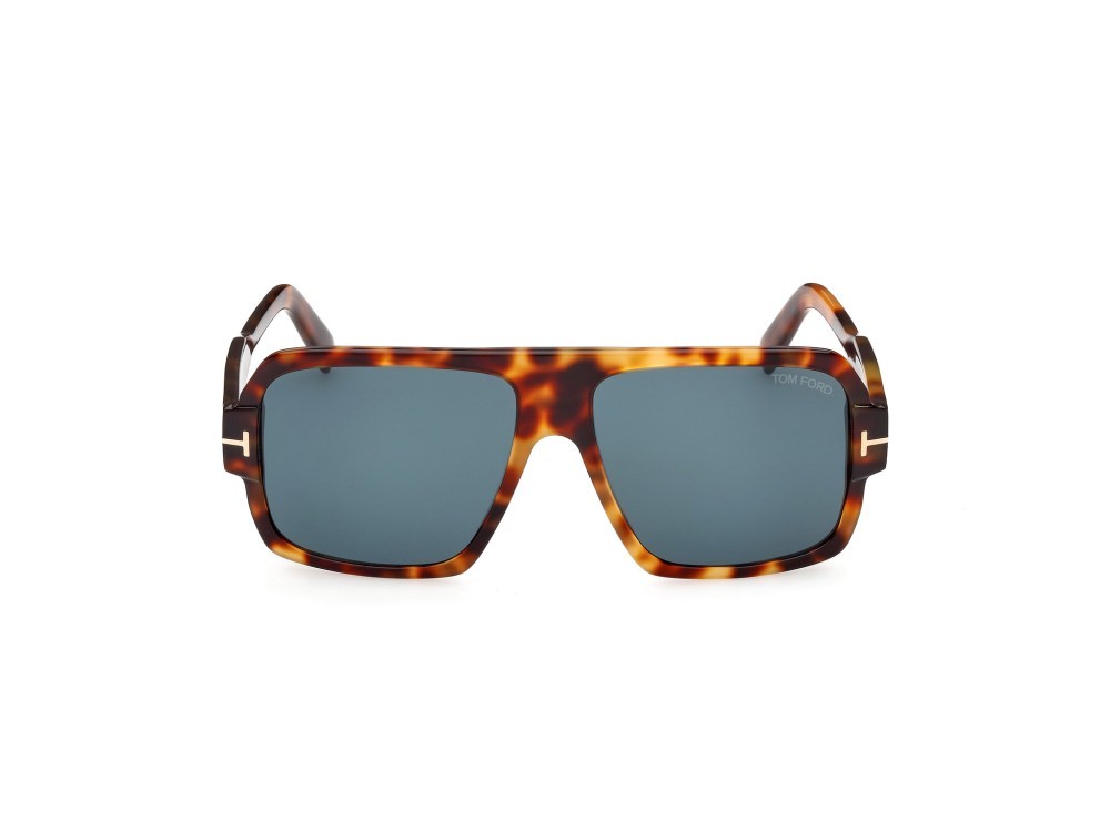 Sonnenbrillen Tom Ford Camden FT0933 (53V) farbe avana bionda form quadratisch gläser blu 