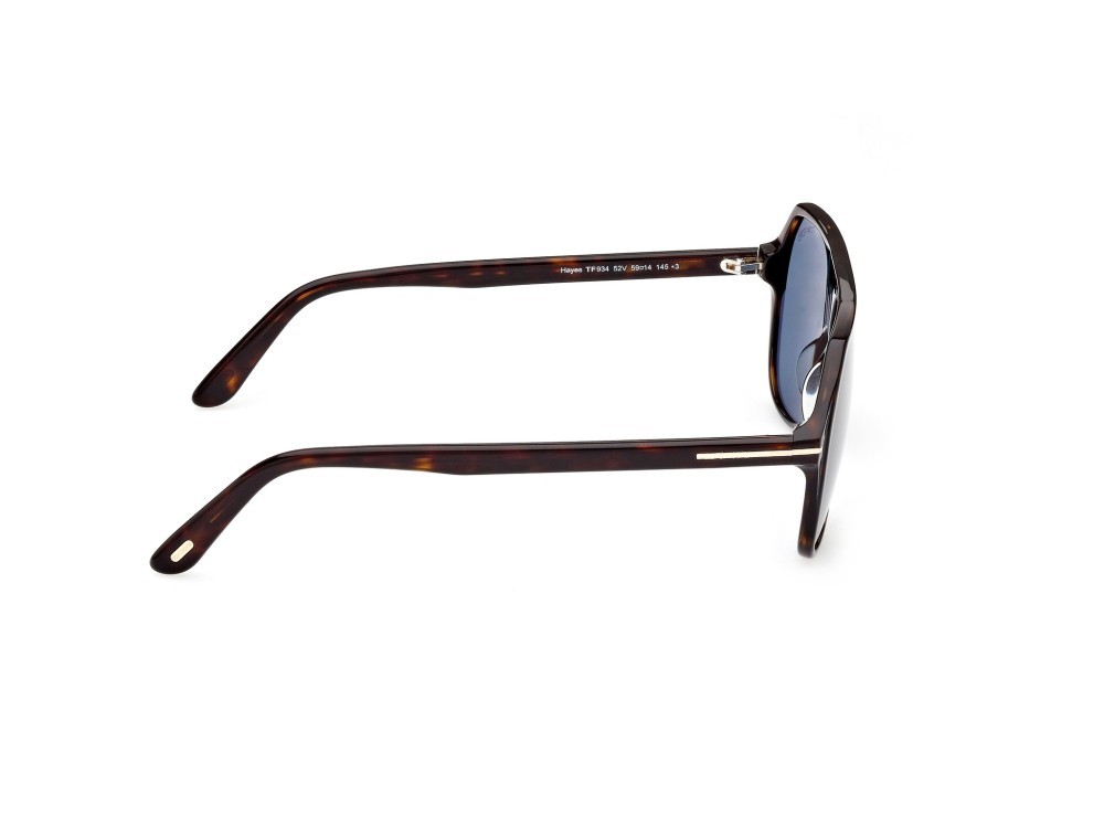 Sonnenbrillen Tom Ford Hayes FT0934 (52V) farbe avana scura form navigator gläser blu 