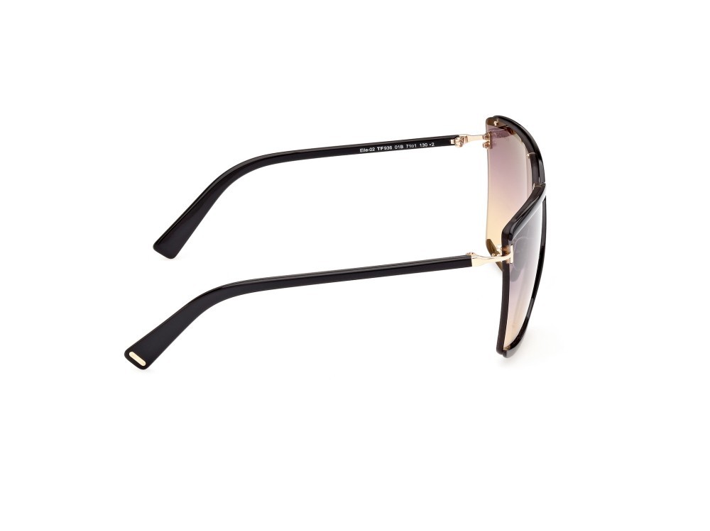 Sonnenbrillen Tom Ford Elle-02 FT0936 (01B) farbe nero lucido form quadratisch gläser fumo grad.