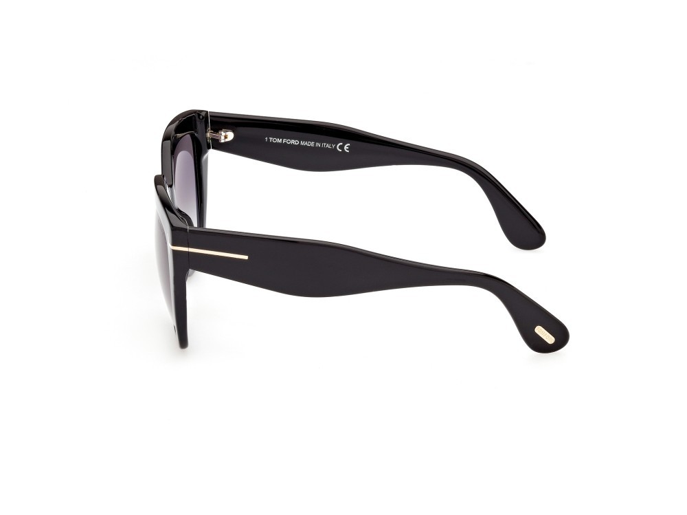 Sunglasses Tom Ford Phoebe FT0939 (01B) color nero lucido shape square lenses fumo grad.