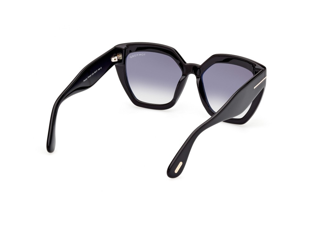 Sunglasses Tom Ford Phoebe FT0939 (01B) color nero lucido shape square lenses fumo grad.