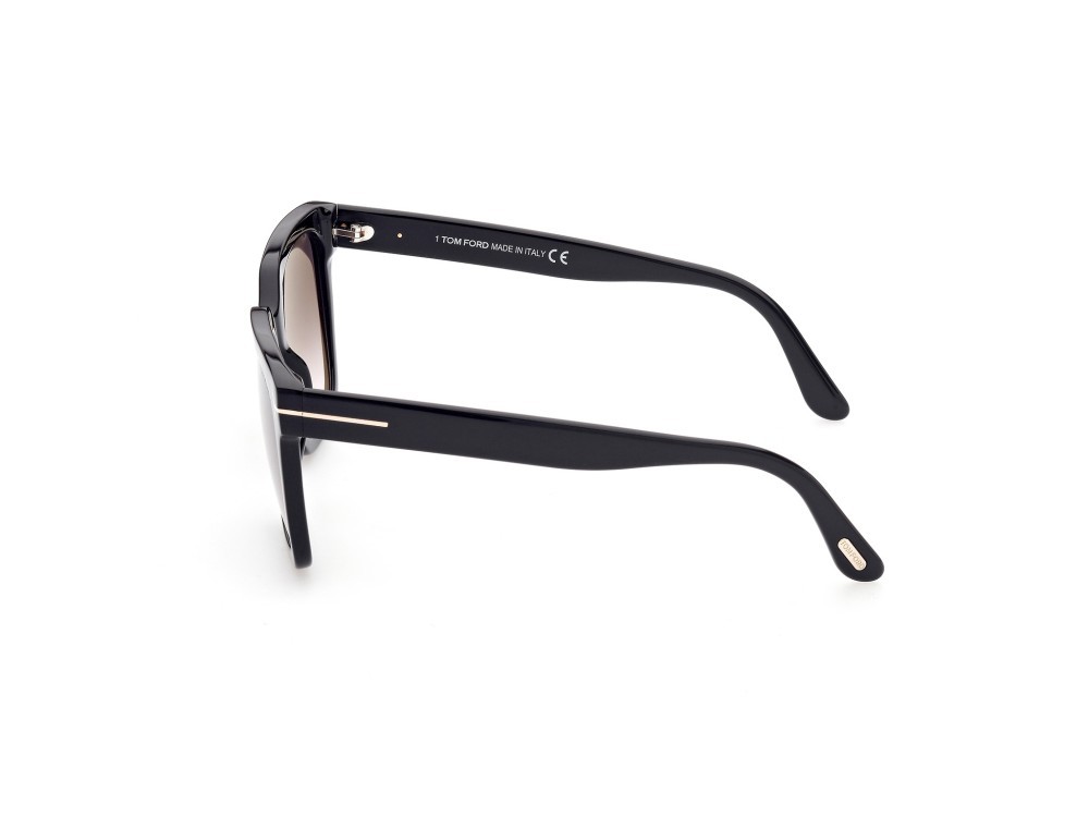 Sunglasses Tom Ford Selby FT0952 (01B) color nero lucido shape square lenses fumo grad.