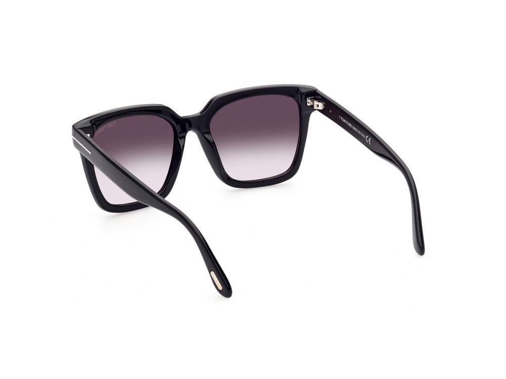 Sunglasses Tom Ford Selby FT0952 (01B) color nero lucido shape square lenses fumo grad.