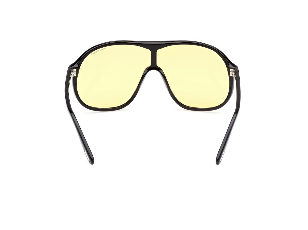 Sonnenbrillen Tom Ford Drew FT0964 (01E) farbe nero lucido form aviator gläser marrone 