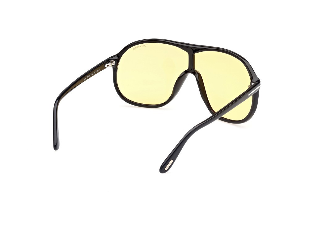 Sonnenbrillen Tom Ford Drew FT0964 (01E) farbe nero lucido form aviator gläser marrone 
