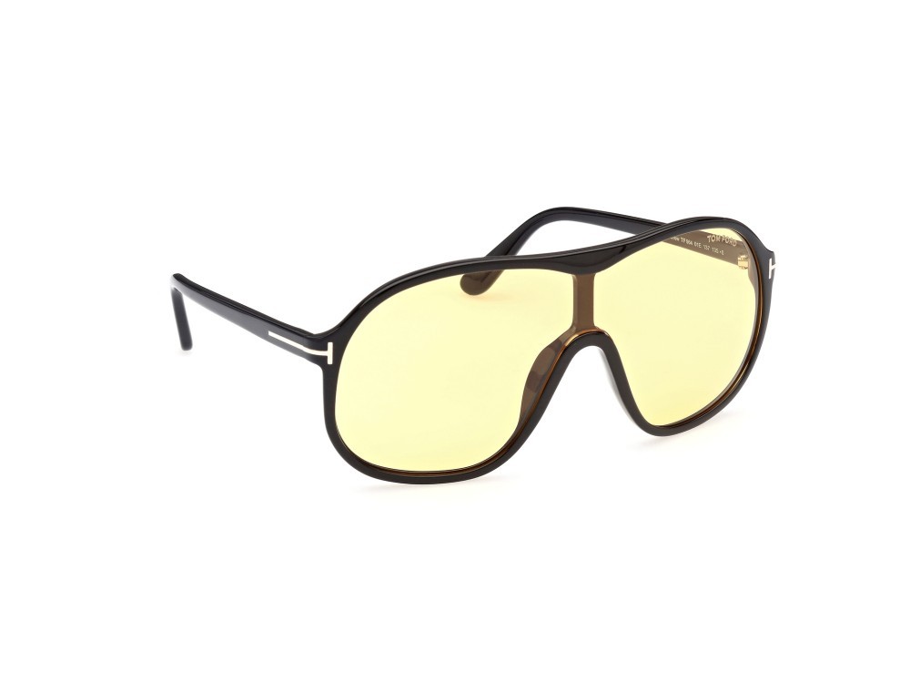 Sonnenbrillen Tom Ford Drew FT0964 (01E) farbe nero lucido form aviator gläser marrone 