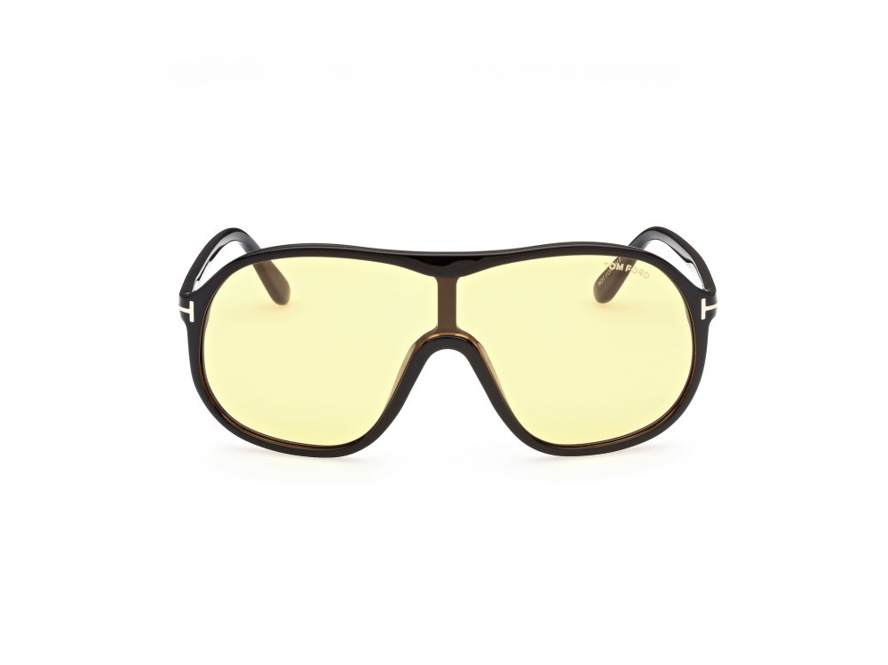 Sonnenbrillen Tom Ford Drew FT0964 (01E) farbe nero lucido form aviator gläser marrone 