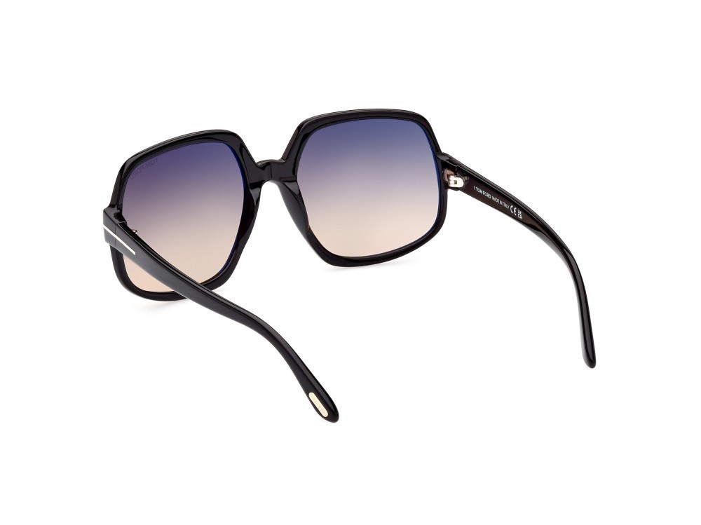 Sonnenbrillen Tom Ford Delphine-02 FT0992 (01B) farbe nero lucido form geometrisch gläser fumo grad.