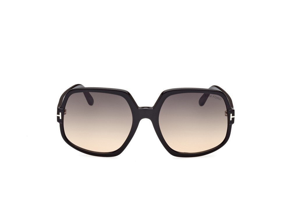 Sonnenbrillen Tom Ford Delphine-02 FT0992 (01B) farbe nero lucido form geometrisch gläser fumo grad.