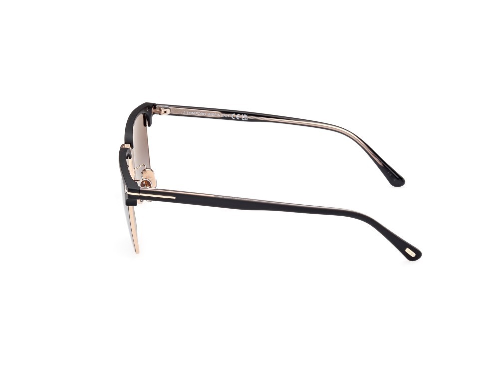 Occhiali da sole Tom Ford Hudson-02 FT0997-H (02D) colore nero opaco forma quadrato lenti fumo polar.