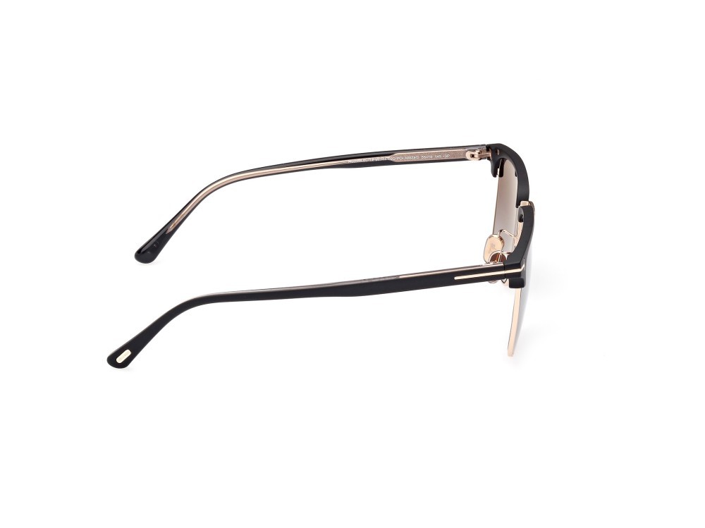 Occhiali da sole Tom Ford Hudson-02 FT0997-H (02D) colore nero opaco forma quadrato lenti fumo polar.