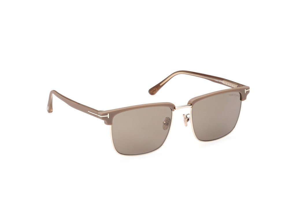 Sonnenbrillen Tom Ford Hudson-02 FT0997-H (52L) farbe avana scura form quadratisch gläser roviex specchiato