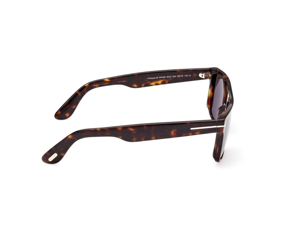 Sunglasses Tom Ford Philippe-02 FT0999 (52A) color avana scura shape rectangle lenses fumo
