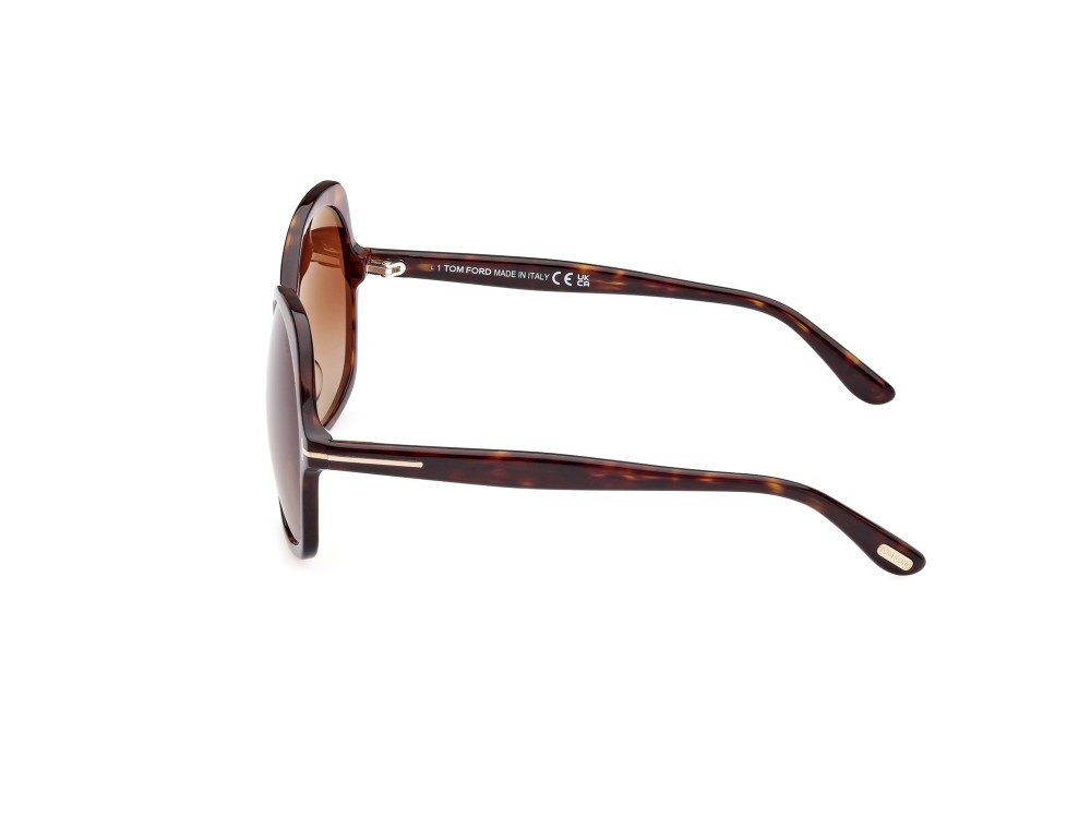 Sunglasses Tom Ford Rosemin FT1013 (52F) color avana scura shape butterfly lenses marrone grad.