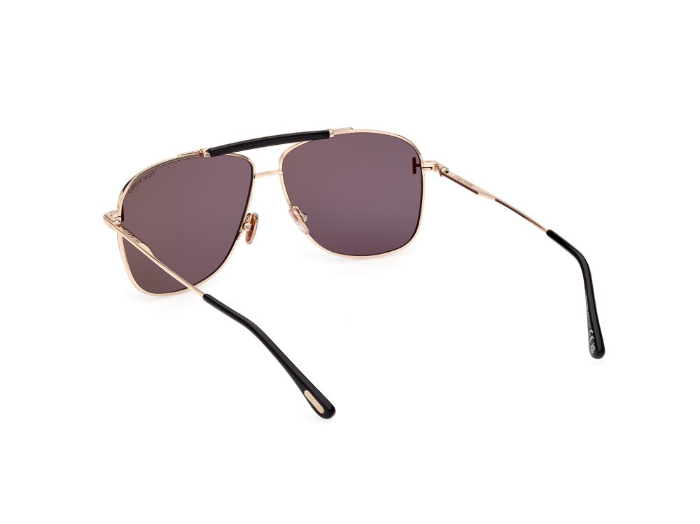 Sonnenbrillen Tom Ford Jaden FT1017 (28A) farbe oro rosè lucido form navigator gläser fumo
