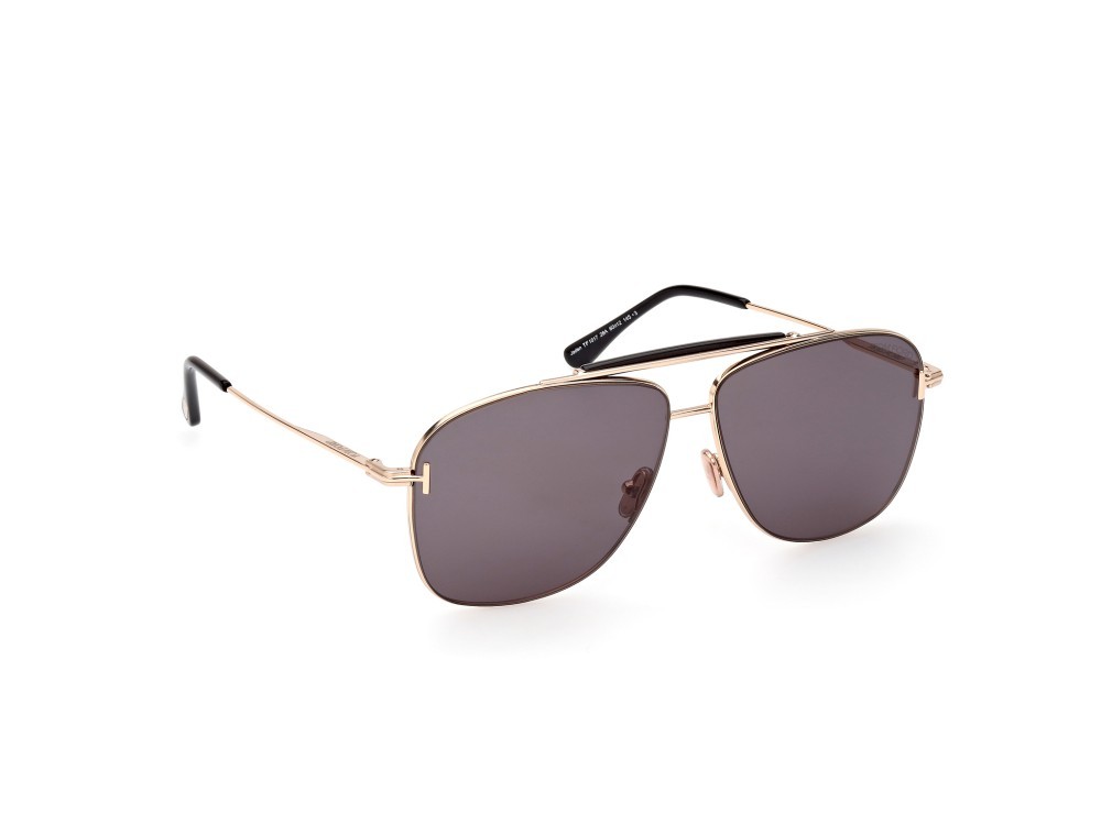 Sonnenbrillen Tom Ford Jaden FT1017 (28A) farbe oro rosè lucido form navigator gläser fumo