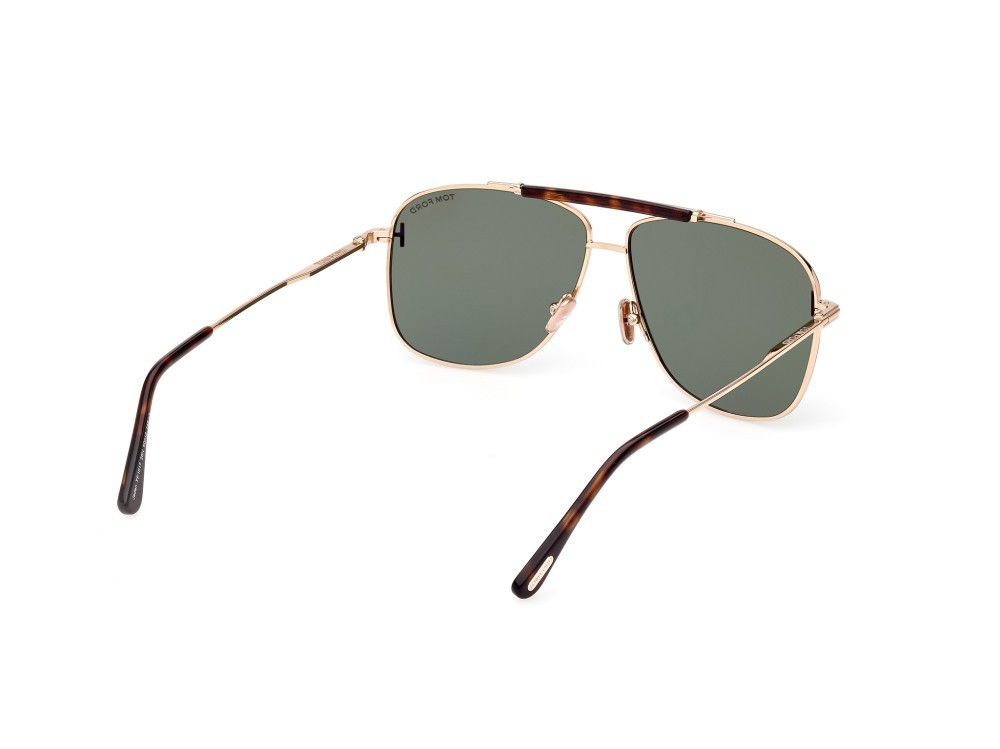 Sonnenbrillen Tom Ford Jaden FT1017 (28N) farbe oro rosè lucido form navigator gläser verde