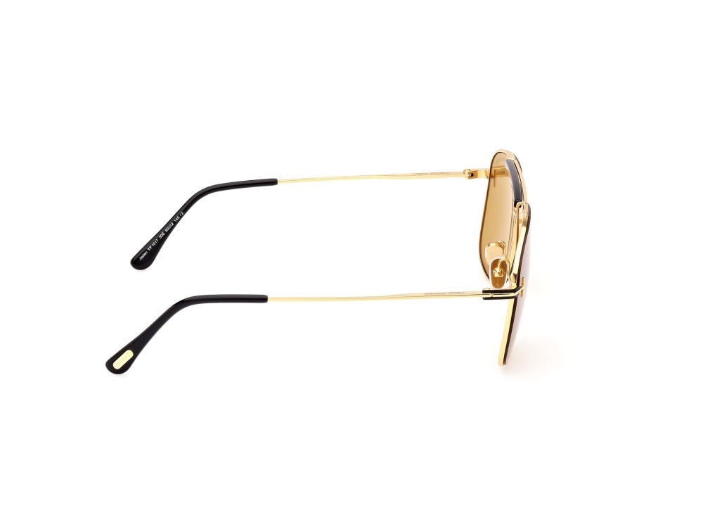 Sunglasses Tom Ford Jaden FT1017 (30E) color oro carico lucido shape navigator lenses marrone