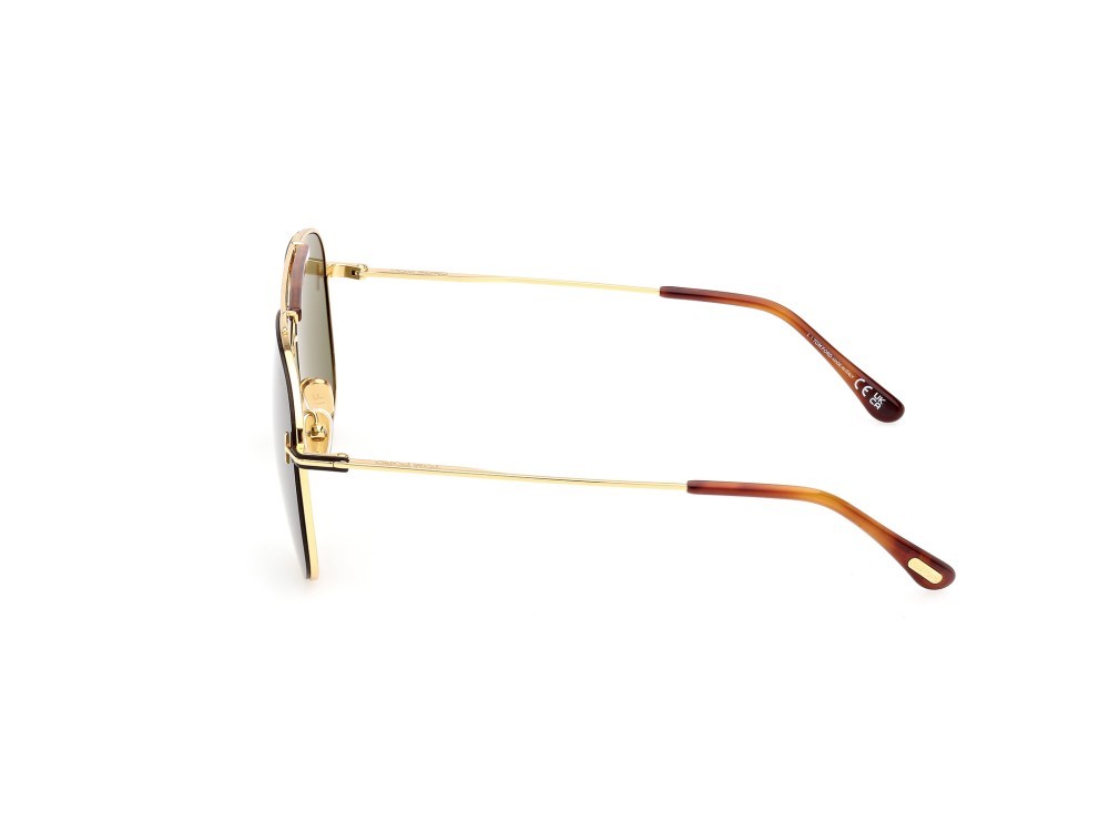 Sonnenbrillen Tom Ford Brady FT1018 (30N) farbe oro carico lucido form aviator gläser verde