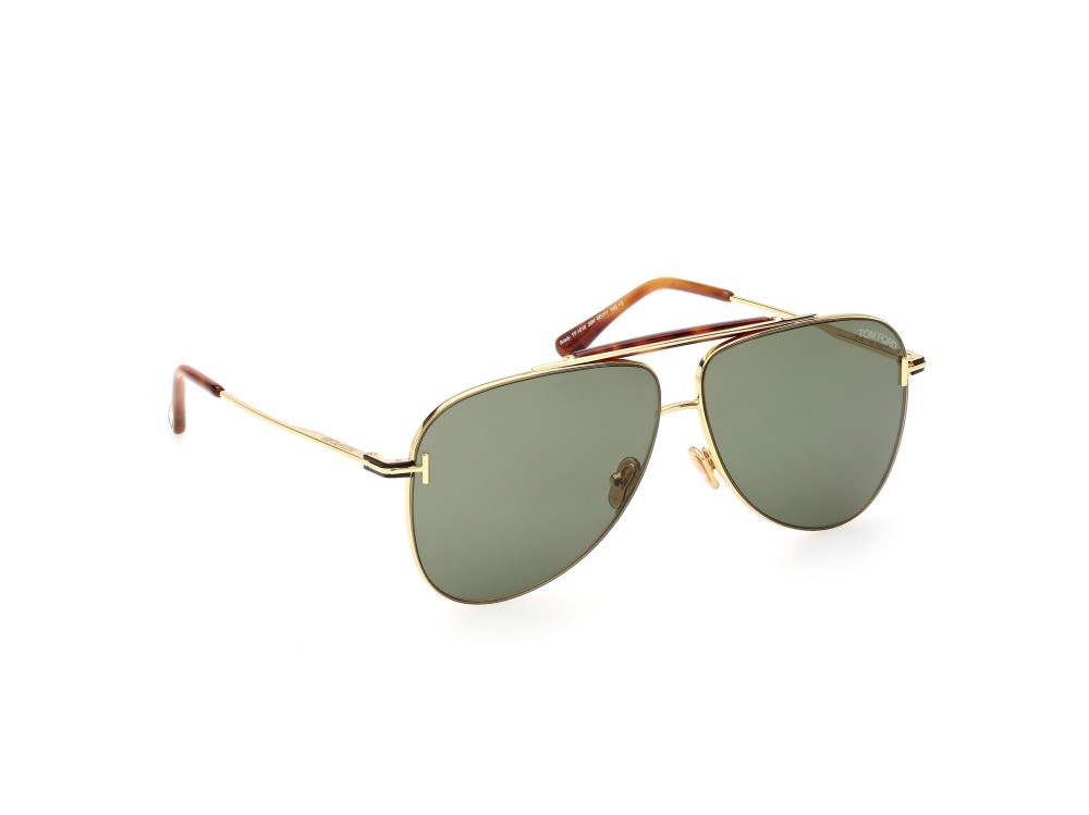 Sonnenbrillen Tom Ford Brady FT1018 (30N) farbe oro carico lucido form aviator gläser verde