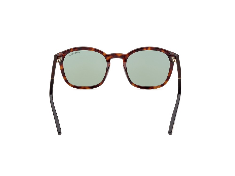 Sonnenbrillen Tom Ford Jayson FT1020 (52N) farbe avana scura form quadratisch gläser verde