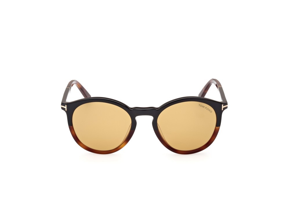 Sonnenbrillen Tom Ford Elton FT1021 (56E) farbe avana / altro form rund gläser marrone