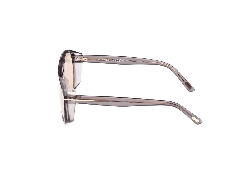 Sunglasses Tom Ford Rosco FT1022 (20E) color grigio / altro shape navigator lenses marrone