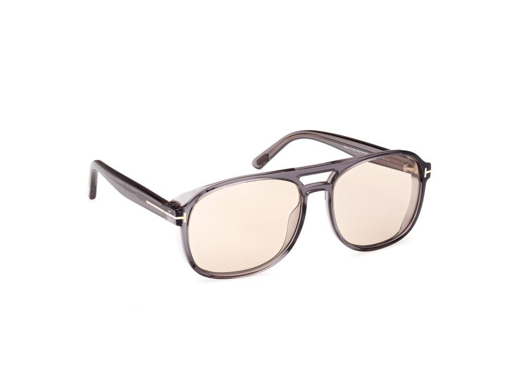 Sunglasses Tom Ford Rosco FT1022 (20E) color grigio / altro shape navigator lenses marrone