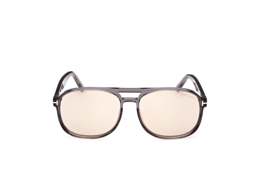 Sunglasses Tom Ford Rosco FT1022 (20E) color grigio / altro shape navigator lenses marrone