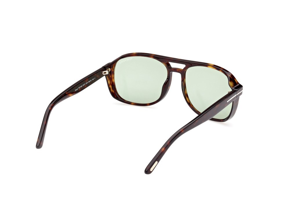 Sonnenbrillen Tom Ford Rosco FT1022 (52N) farbe avana scura form navigator gläser verde