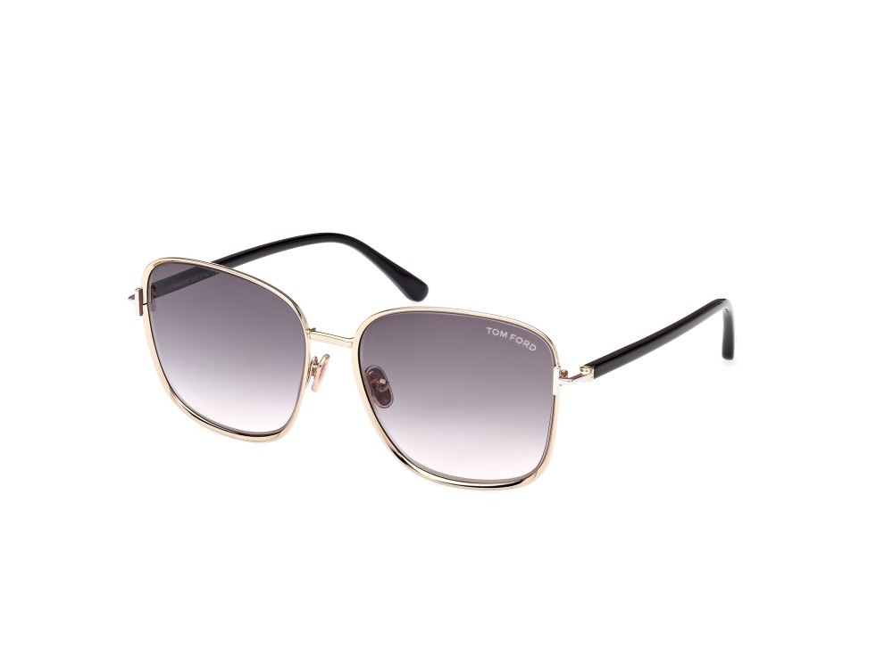 Sonnenbrillen Tom Ford Fern FT1029 (28B) farbe oro rosè lucido form quadratisch gläser fumo grad.