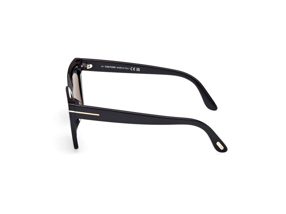 Sonnenbrillen Tom Ford Winona FT1030 (01D) farbe nero lucido form cat-eye gläser fumo polar.