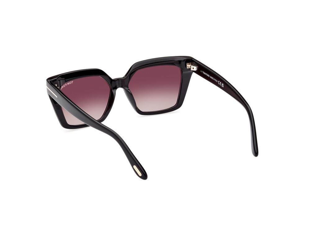 Sunglasses Tom Ford Winona FT1030 (01Z) color nero lucido shape cat eye lenses viola grad. e/o specchiato