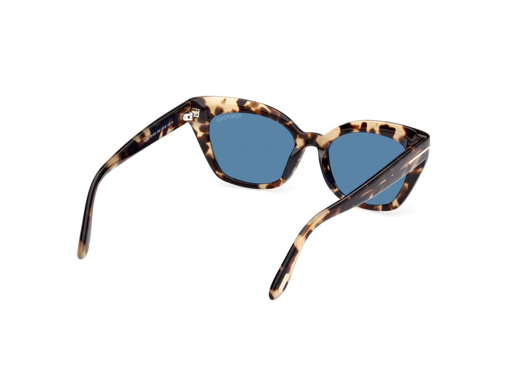 Sonnenbrillen Tom Ford Juliette FT1031 (55V) farbe avana colorata form cat-eye gläser blu 