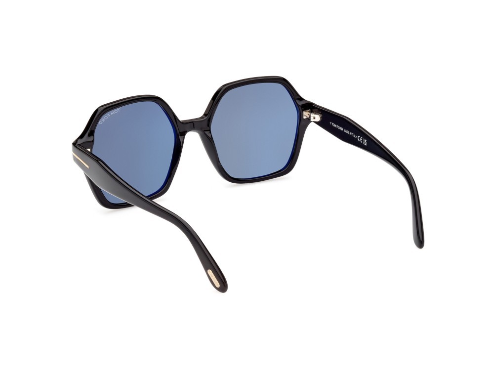Sunglasses Tom Ford Romy FT1032 (01A) color nero lucido shape geometric lenses fumo