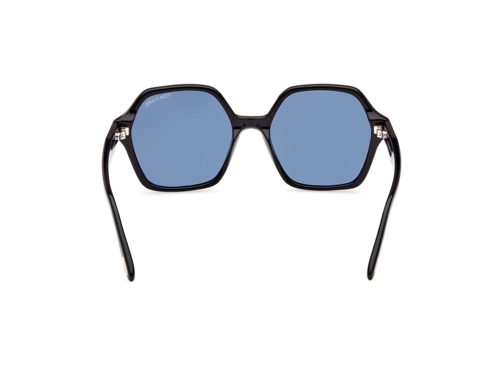 Sunglasses Tom Ford Romy FT1032 (01A) color nero lucido shape geometric lenses fumo