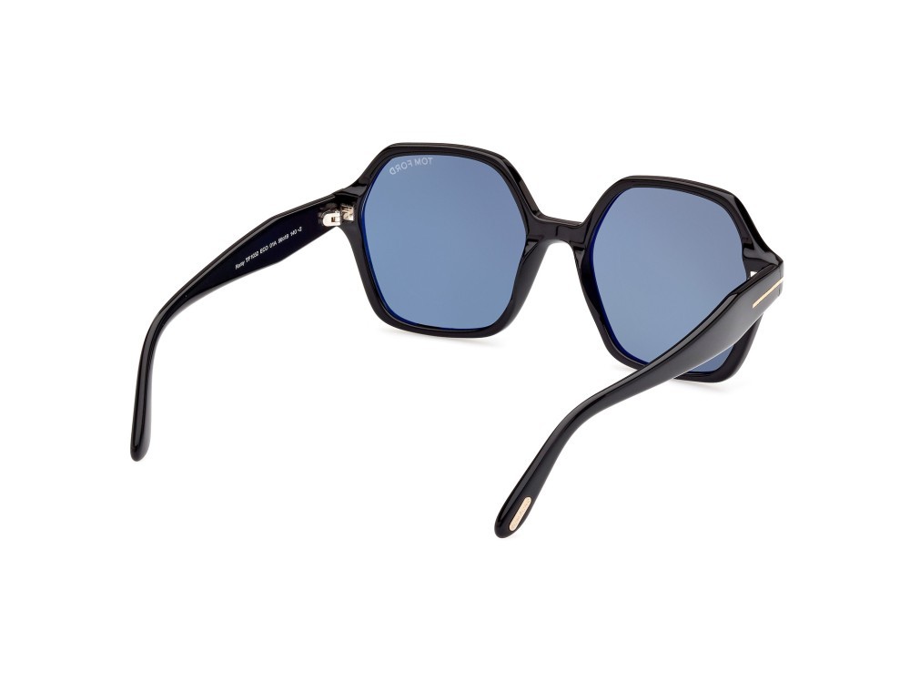 Sunglasses Tom Ford Romy FT1032 (01A) color nero lucido shape geometric lenses fumo