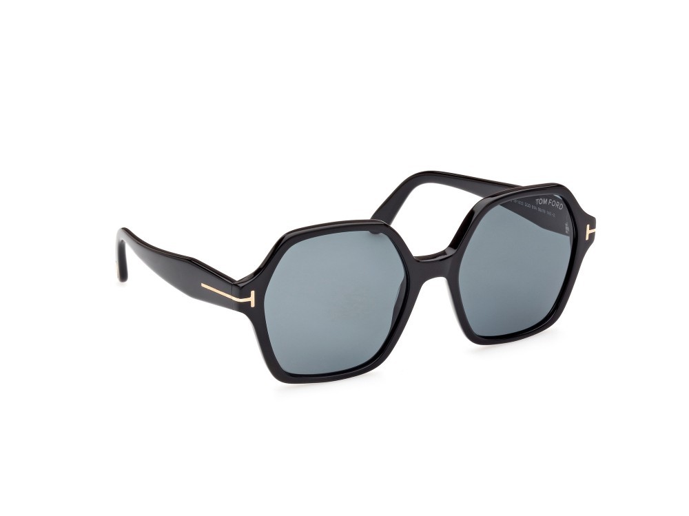 Sunglasses Tom Ford Romy FT1032 (01A) color nero lucido shape geometric lenses fumo