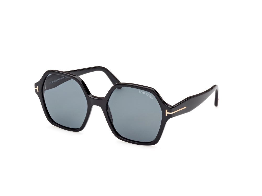 Sunglasses Tom Ford Romy FT1032 (01A) color nero lucido shape geometric lenses fumo