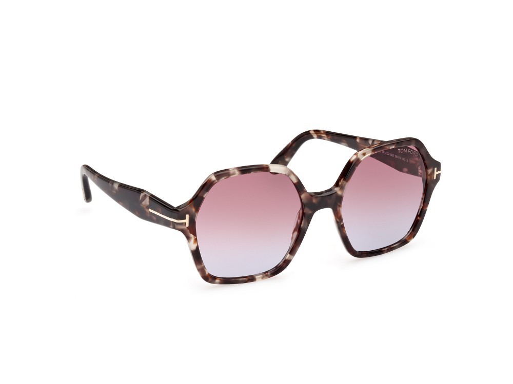 Sonnenbrillen Tom Ford Romy FT1032 (55Z) farbe avana colorata form geometrisch gläser specchiato