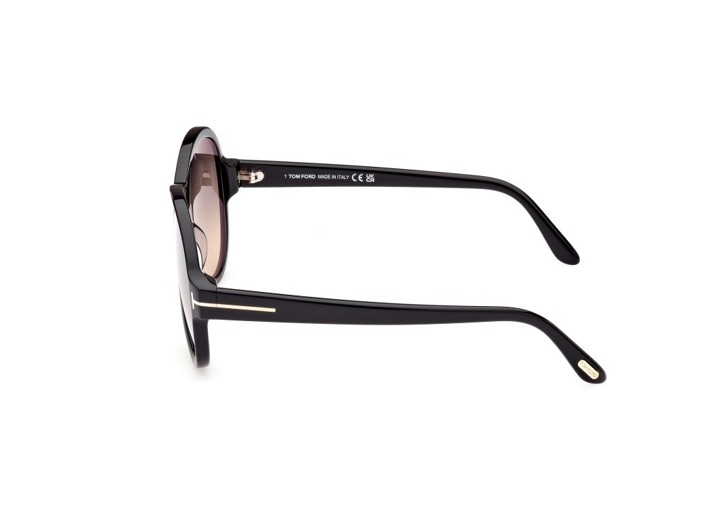 Sonnenbrillen Tom Ford Camryn FT1033 (01B) farbe nero lucido form rund gläser fumo grad.