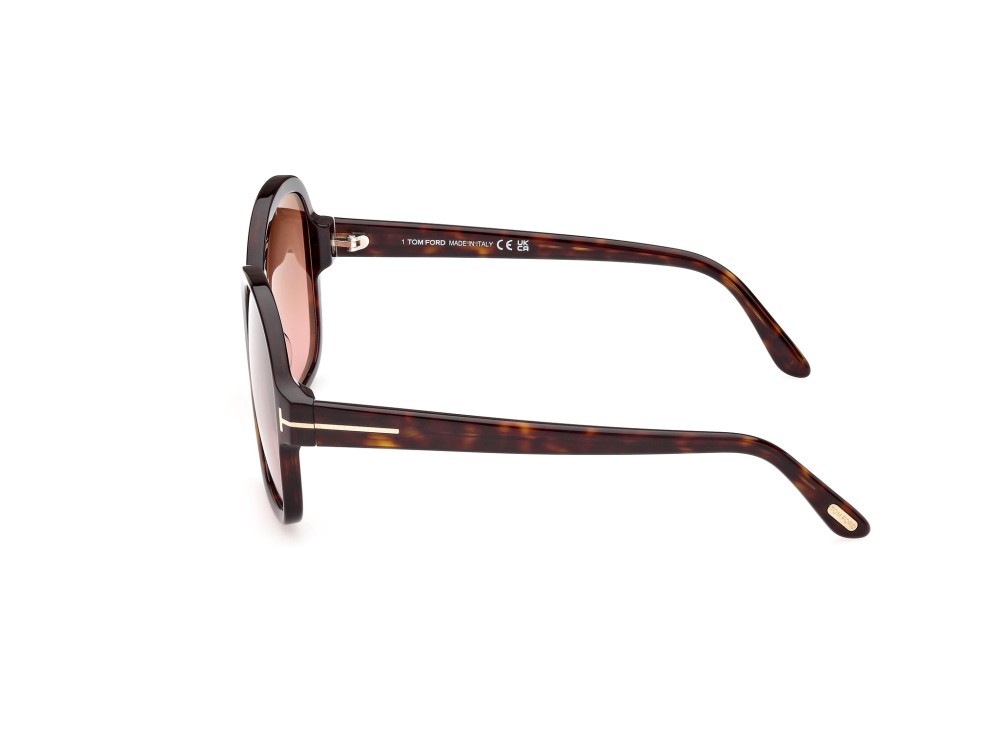 Sonnenbrillen Tom Ford Hanley FT1034 (52F) farbe avana scura form schmetterling gläser marrone grad.