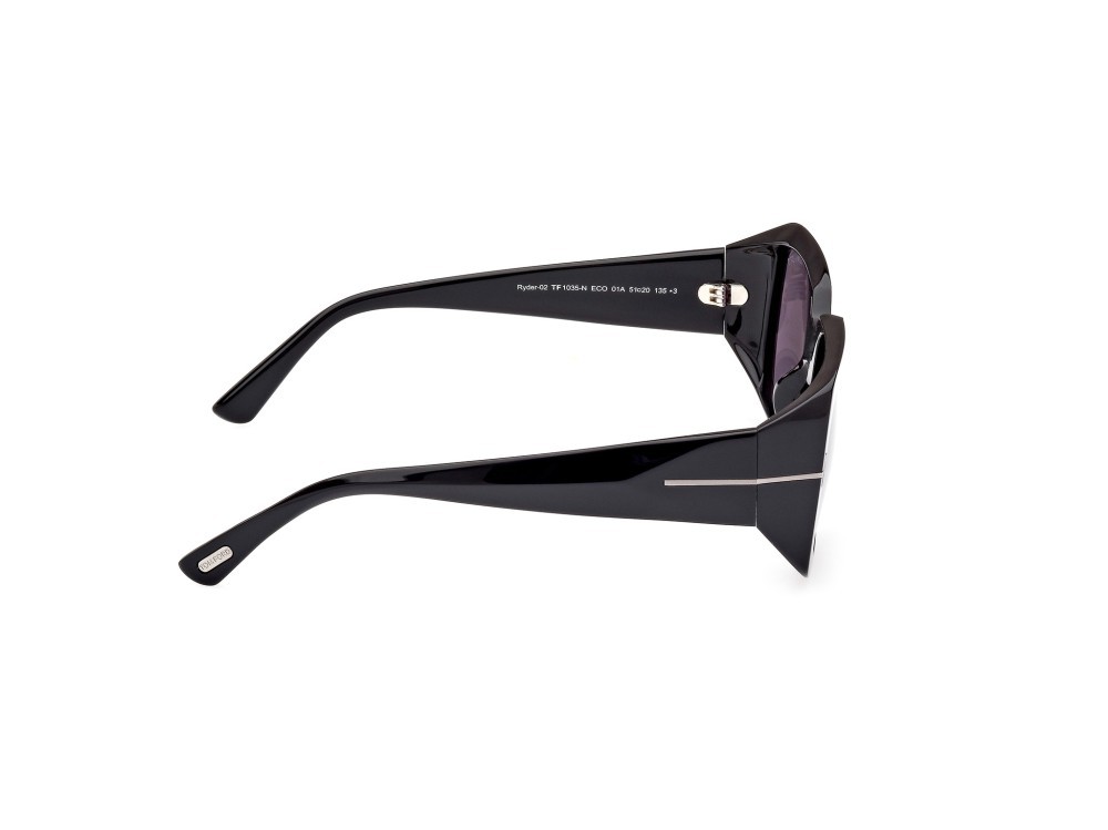Sunglasses Tom Ford Ryder-02 FT1035-N (01A) color nero lucido shape square lenses fumo