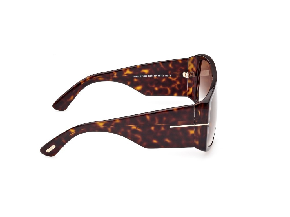 Sonnenbrillen Tom Ford Raven FT1036 (52F) farbe avana scura form quadratisch gläser marrone grad.
