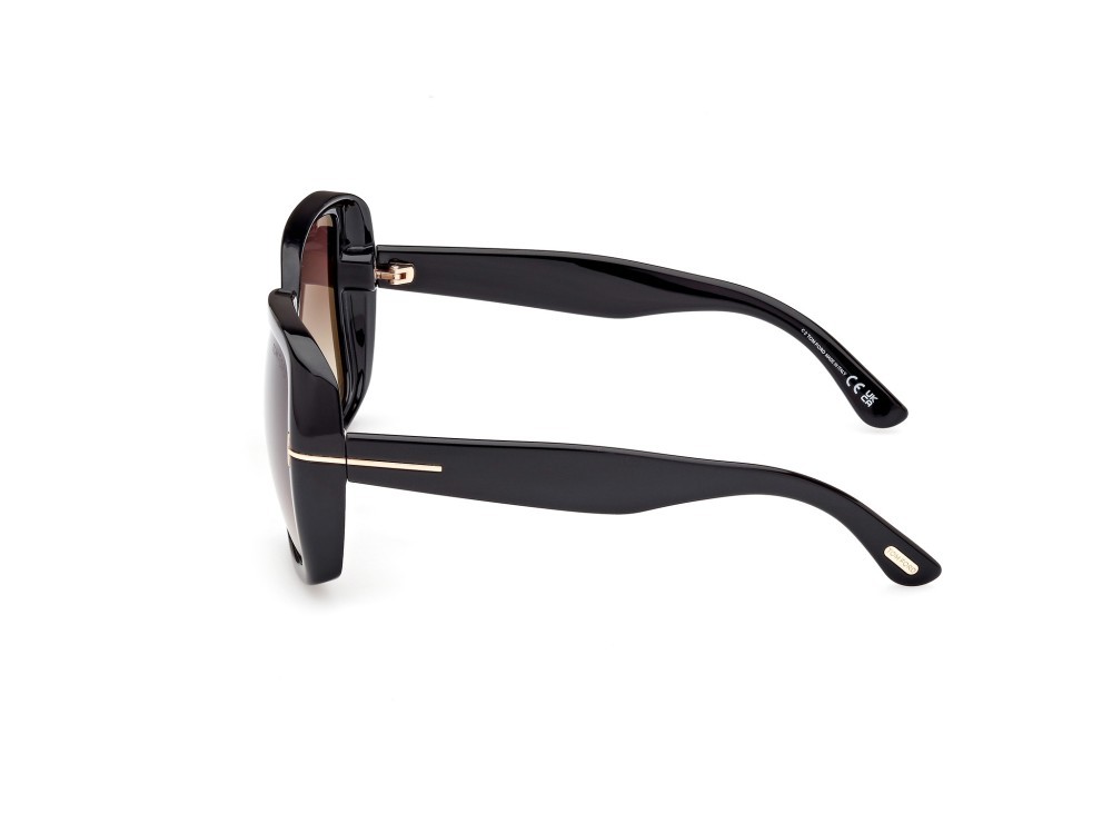 Sonnenbrillen Tom Ford Marilyn FT1037 (01B) farbe nero lucido form schmetterling gläser fumo grad.