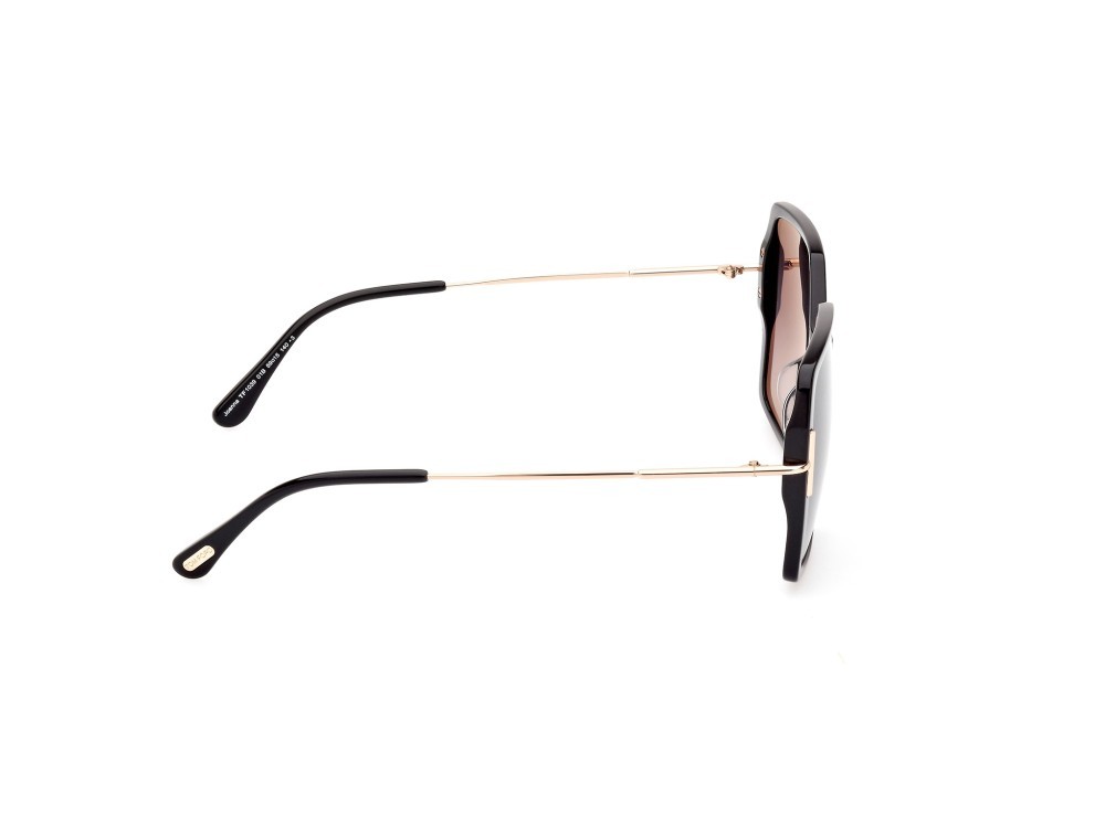 Sunglasses Tom Ford Joanna FT1039 (01B) color nero lucido shape butterfly lenses fumo grad.