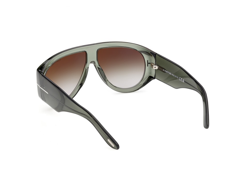Sunglasses Tom Ford Bronson FT1044 (93B) color verde chiaro lucido shape aviator lenses fumo grad.